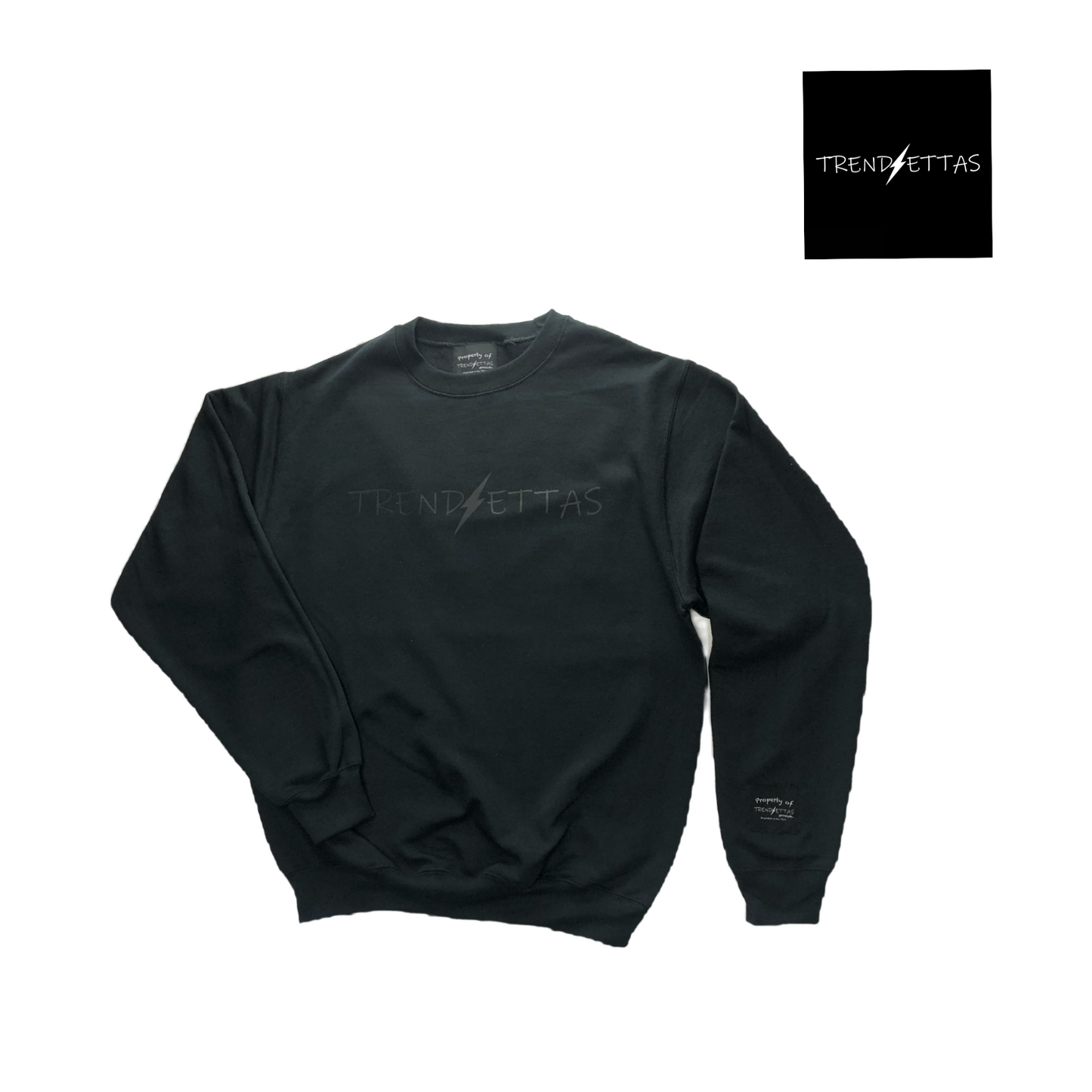 Casual Crewneck Sweatshirt- Blackout